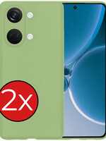 BTH BTH OnePlus Nord 3 Hoesje Siliconen - Groen - 2 PACK