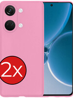BTH BTH OnePlus Nord 3 Hoesje Siliconen - Lichtroze - 2 PACK