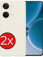 BTH BTH OnePlus Nord 3 Hoesje Siliconen - Wit - 2 PACK