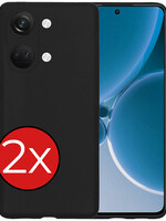 BTH BTH OnePlus Nord 3 Hoesje Siliconen - Zwart - 2 PACK