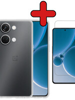 BTH BTH OnePlus Nord 3 Hoesje Siliconen Met Screenprotector  - Transparant