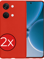 BTH BTH OnePlus Nord 3 Hoesje Siliconen - Rood - 2 PACK