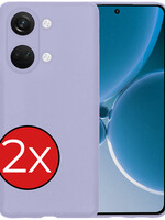 BTH BTH OnePlus Nord 3 Hoesje Siliconen - Lila - 2 PACK