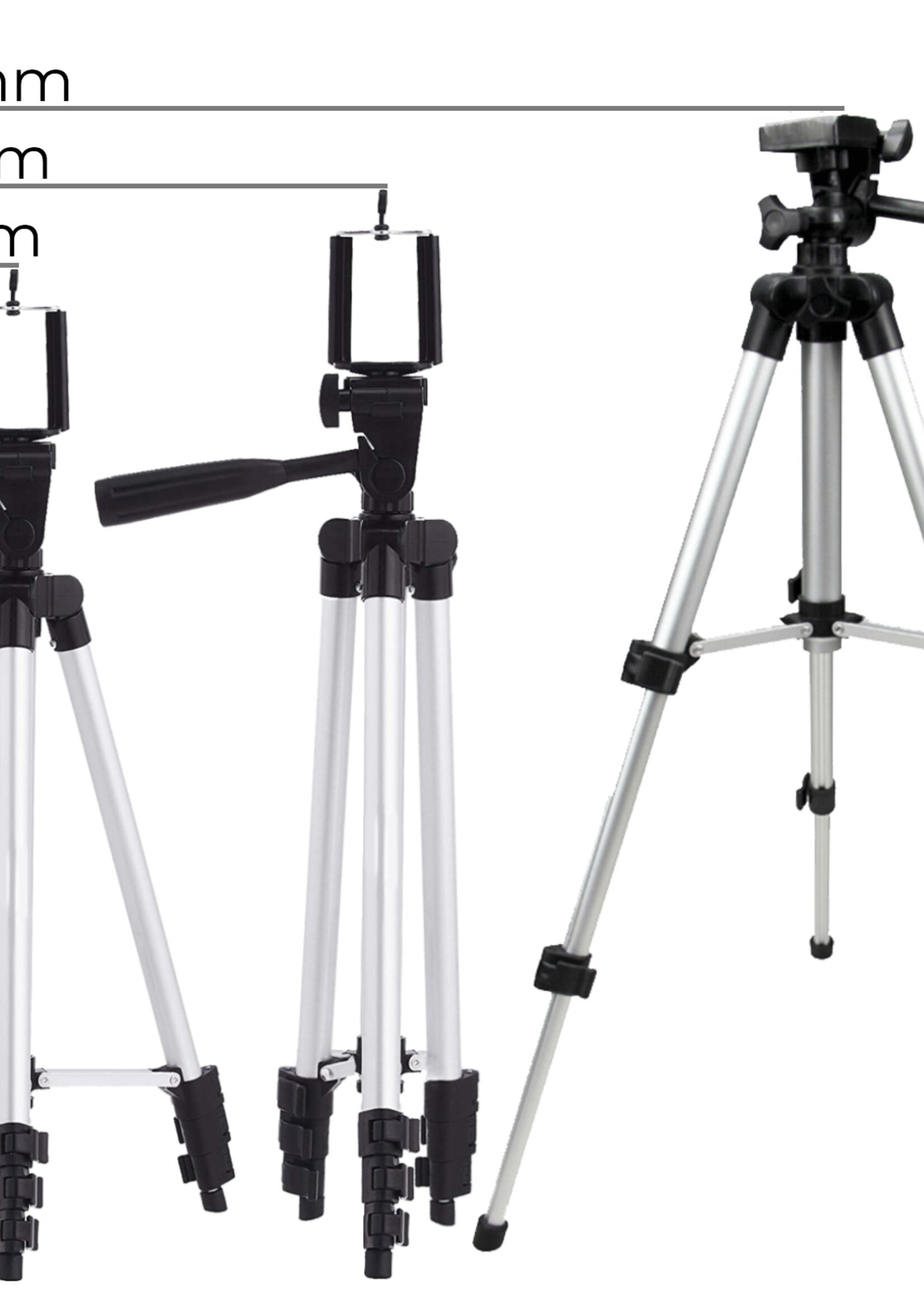 BTH Tripod Smartphone Statief Camera Tripod Verstelbaar Met Telefoon Houder 102 cm - Zwart
