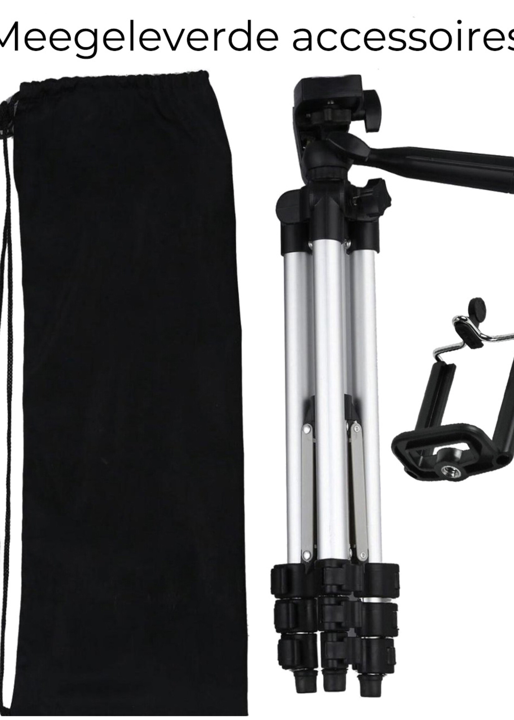 BTH Tripod Smartphone Statief Camera Tripod Verstelbaar Met Telefoon Houder 102 cm - Zwart