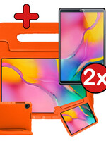 BTH BTH Samsung Galaxy Tab A 10.1 2019 Kinderhoes Met 2x Screenprotector - Oranje