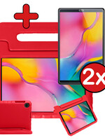 BTH BTH Samsung Galaxy Tab A 10.1 2019 Kinderhoes Met 2x Screenprotector - Rood
