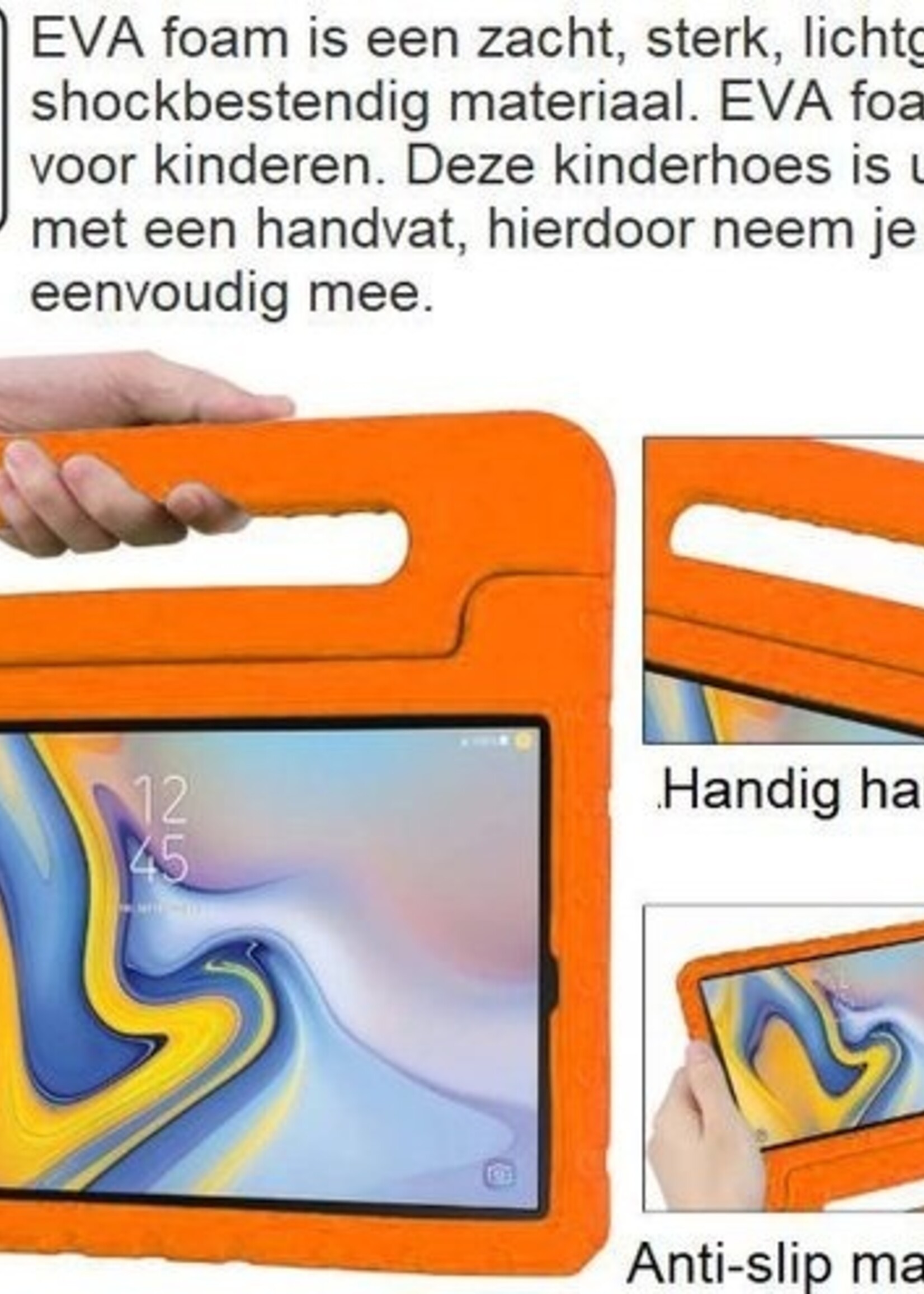 BTH Kinderhoes Geschikt voor Samsung Galaxy Tab A 10.1 2019 Hoes Kinder Hoesje Kids Case Cover Kidsproof Met Screenprotector - Hoesje Geschikt voor Samsung Tab A 10.1 2019 Hoesje Kinder Hoes - Oranje