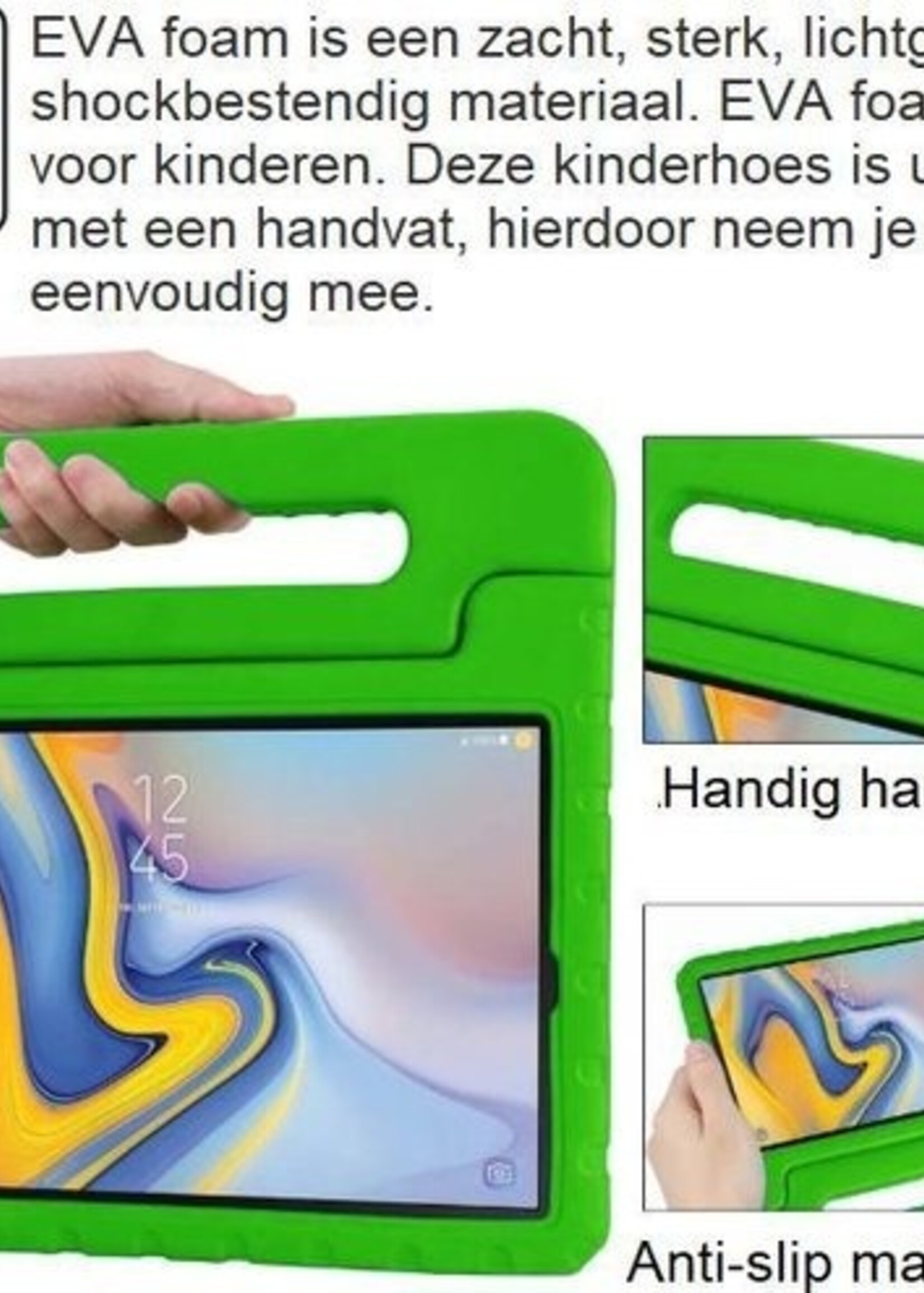 BTH Kinderhoes Geschikt voor Samsung Galaxy Tab A 10.1 2019 Hoes Kinder Hoesje Kids Case Cover Kidsproof Met 2x Screenprotector - Hoesje Geschikt voor Samsung Tab A 10.1 2019 Hoesje Kinder Hoes - Groen