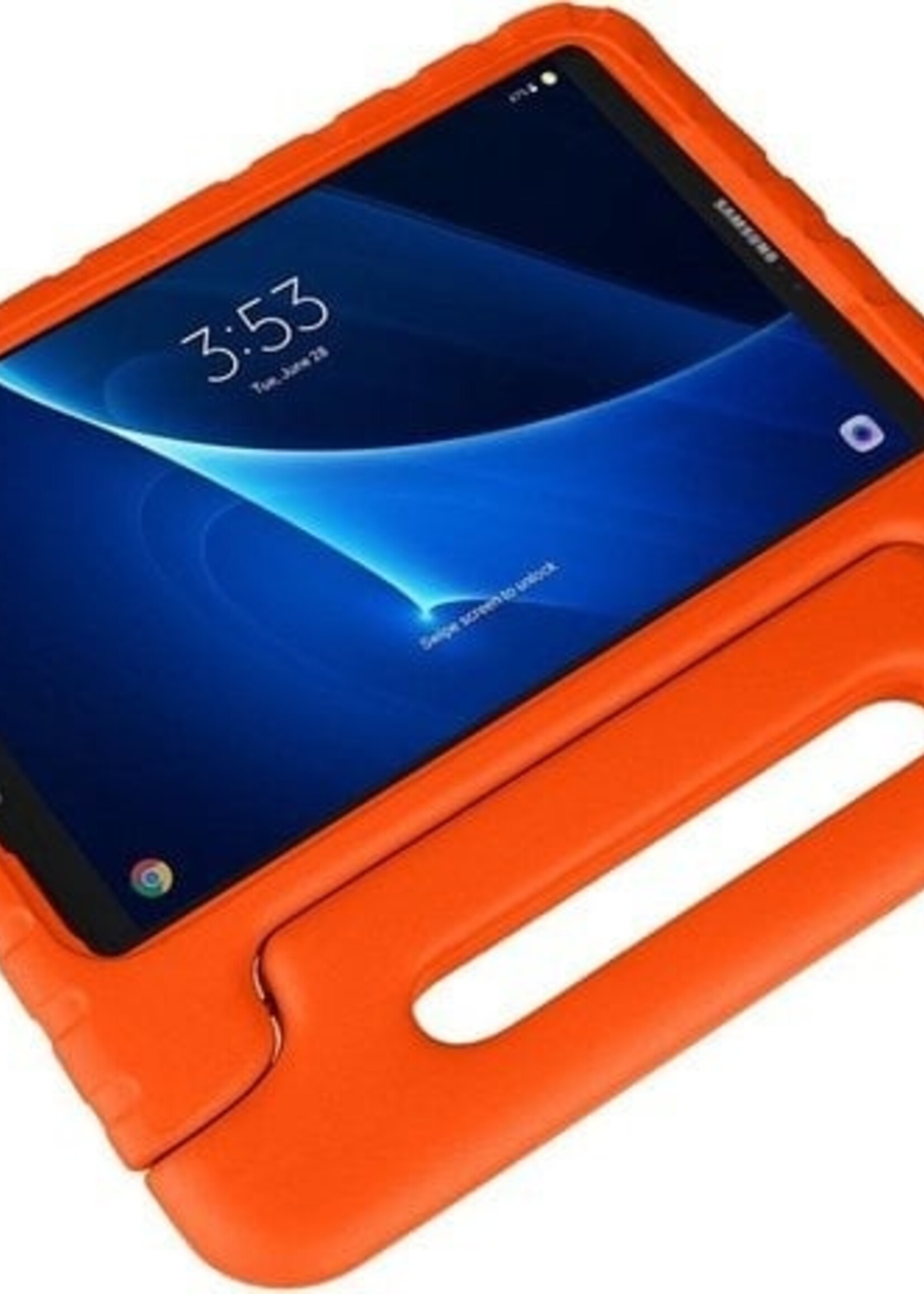 BTH Kinderhoes Geschikt voor Samsung Galaxy Tab A 10.1 2019 Hoes Kinder Hoesje Kids Case Cover Kidsproof Met 2x Screenprotector - Hoesje Geschikt voor Samsung Tab A 10.1 2019 Hoesje Kinder Hoes - Oranje