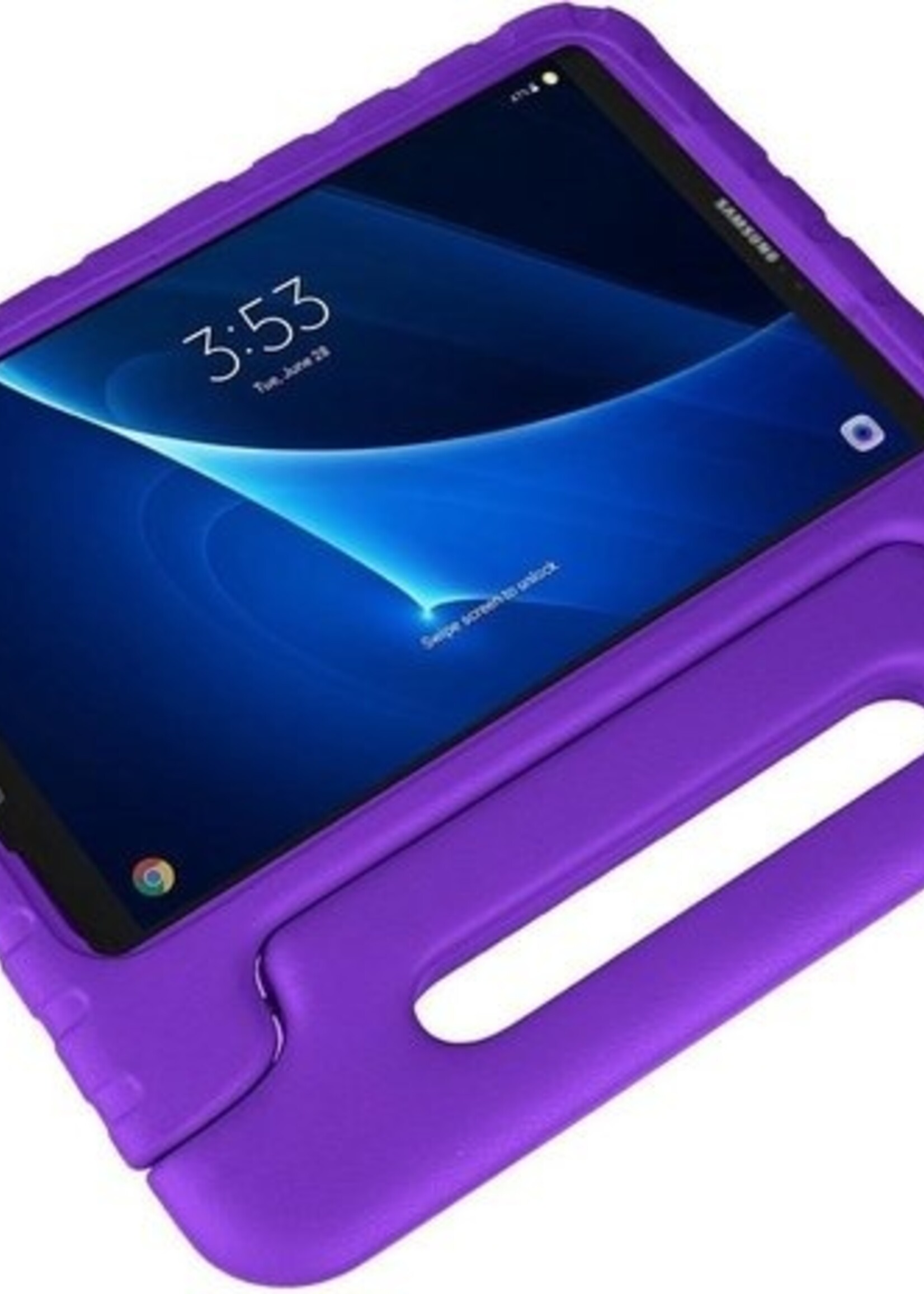 BTH Kinderhoes Geschikt voor Samsung Galaxy Tab A 10.1 2019 Hoes Kinder Hoesje Kids Case Cover Kidsproof Met 2x Screenprotector - Hoesje Geschikt voor Samsung Tab A 10.1 2019 Hoesje Kinder Hoes - Paars