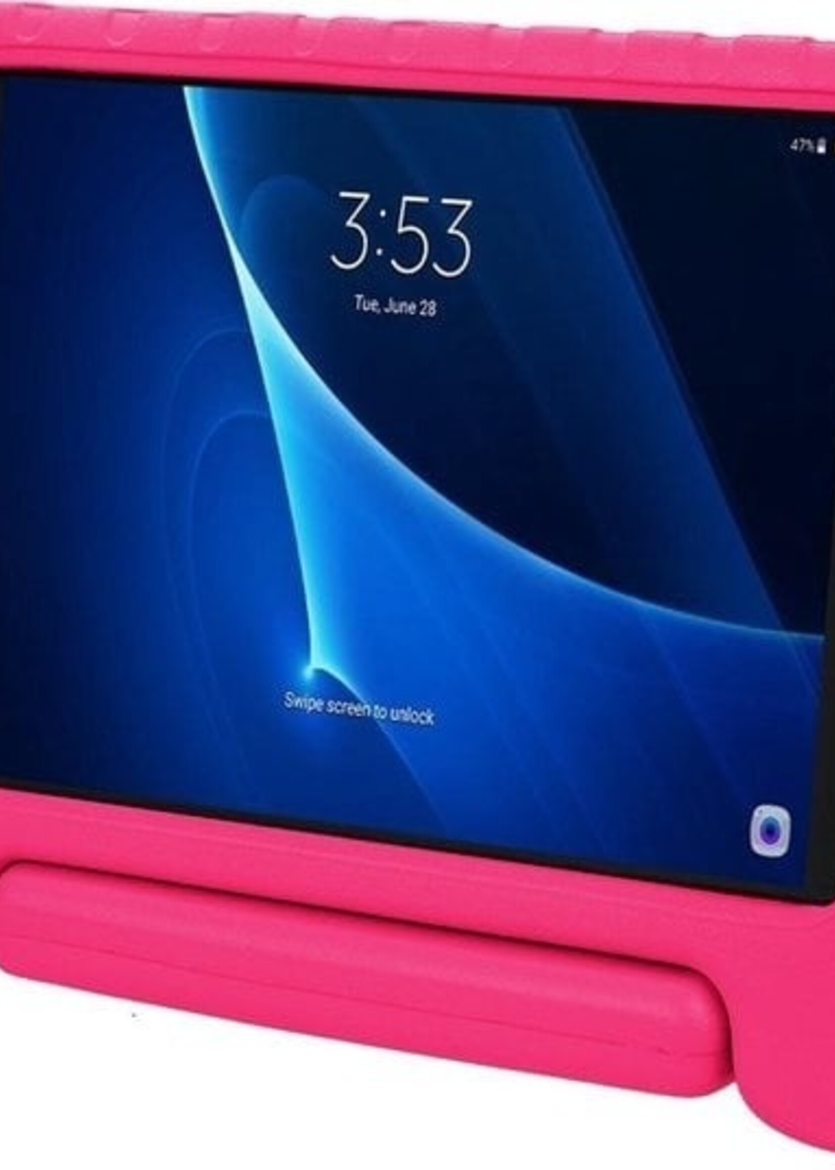 BTH Kinderhoes Geschikt voor Samsung Galaxy Tab A 10.1 2019 Hoes Kinder Hoesje Kids Case Cover Kidsproof Met 2x Screenprotector - Hoesje Geschikt voor Samsung Tab A 10.1 2019 Hoesje Kinder Hoes - Roze