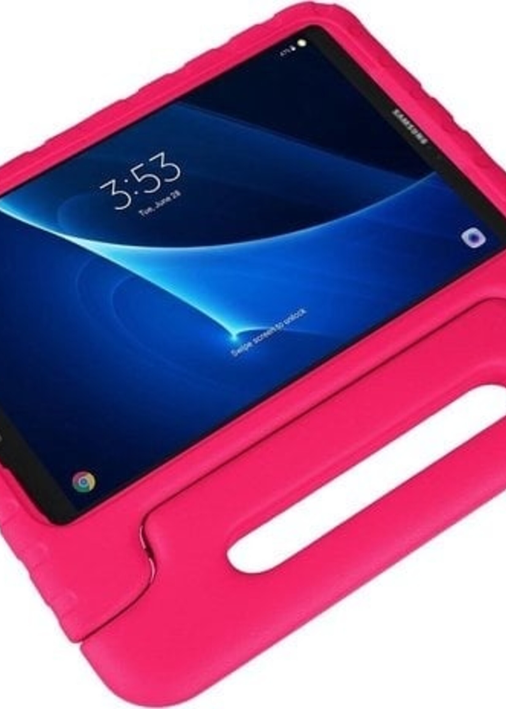 BTH Kinderhoes Geschikt voor Samsung Galaxy Tab A 10.1 2019 Hoes Kinder Hoesje Kids Case Cover Kidsproof Met 2x Screenprotector - Hoesje Geschikt voor Samsung Tab A 10.1 2019 Hoesje Kinder Hoes - Roze