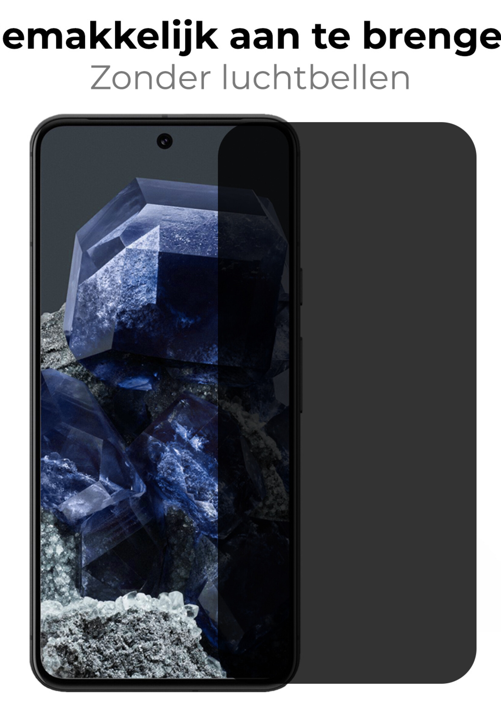 BTH Screenprotector Geschikt voor Google Pixel 8 Screenprotector Privacy Glas Gehard Full Cover - Screenprotector Geschikt voor Google Pixel 8 Screenprotector Privacy Tempered Glass - 2 PACK