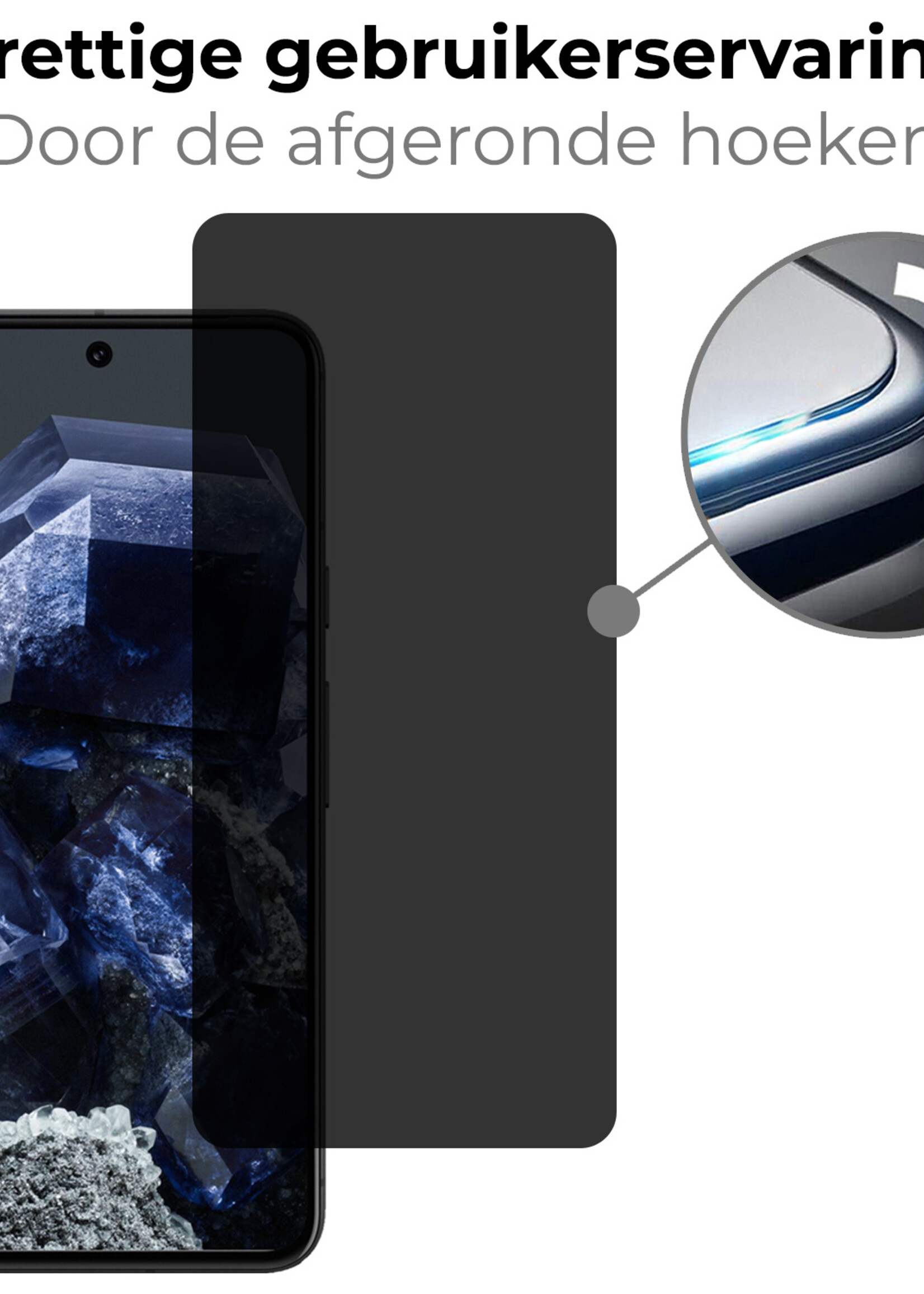 BTH Screenprotector Geschikt voor Google Pixel 8 Screenprotector Privacy Glas Gehard Full Cover - Screenprotector Geschikt voor Google Pixel 8 Screenprotector Privacy Tempered Glass - 2 PACK