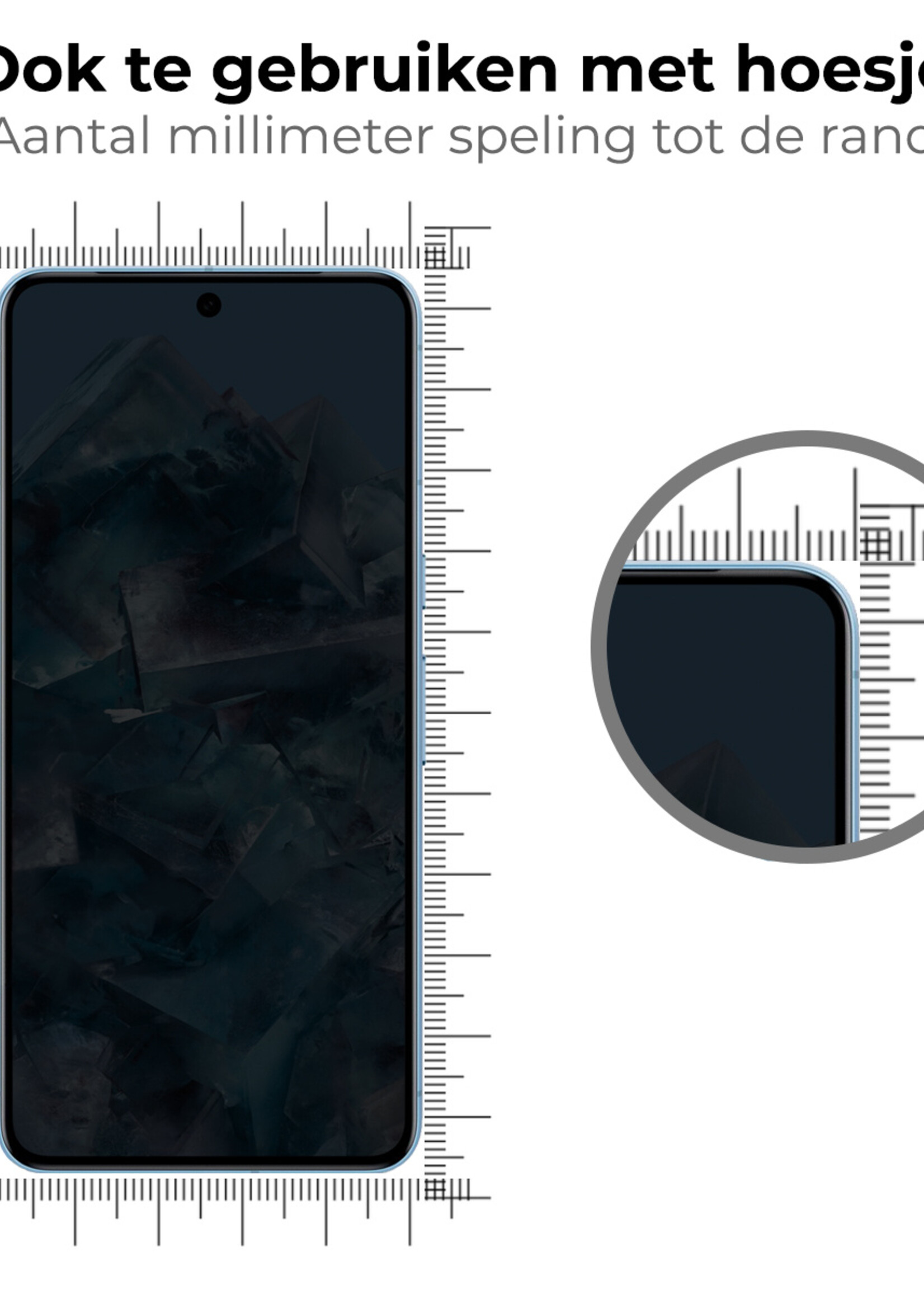 BTH Screenprotector Geschikt voor Google Pixel 8 Pro Screenprotector Privacy Glas Gehard Full Cover - Screenprotector Geschikt voor Google Pixel 8 Pro Screenprotector Privacy Tempered Glass - 3 PACK