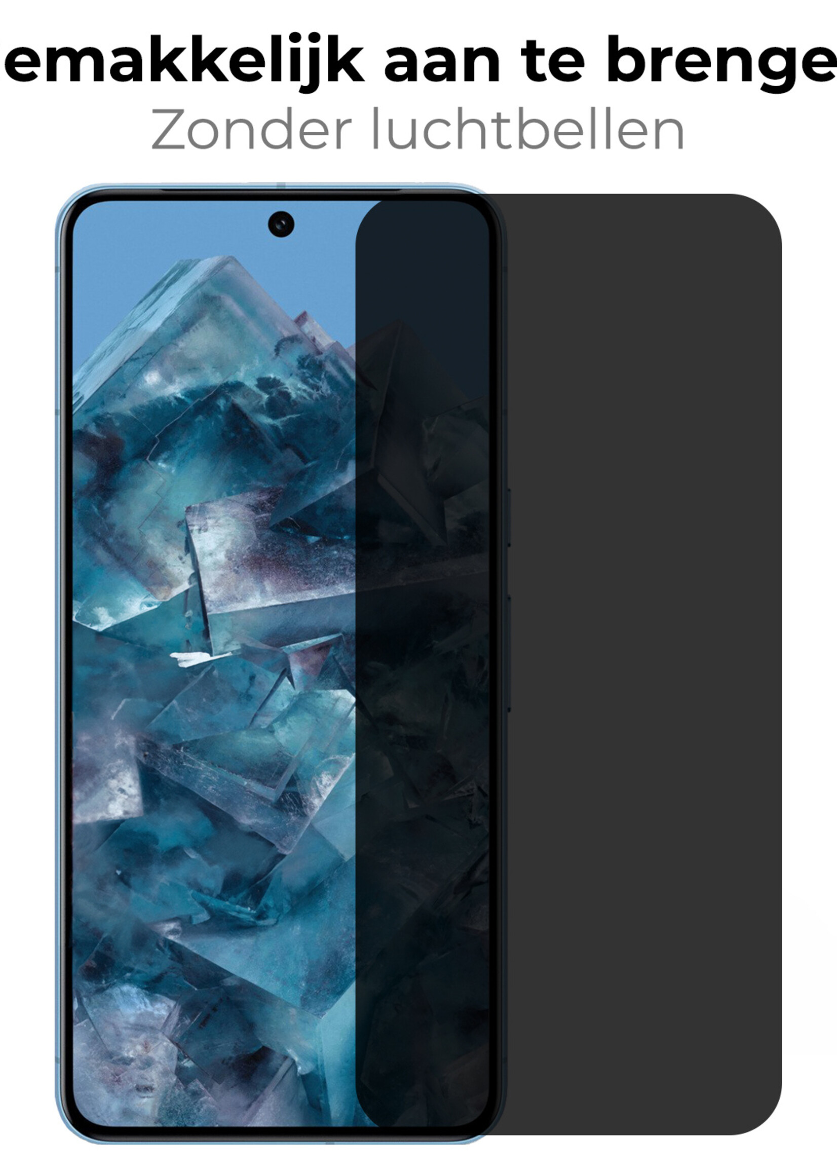 BTH Screenprotector Geschikt voor Google Pixel 8 Pro Screenprotector Privacy Glas Gehard Full Cover - Screenprotector Geschikt voor Google Pixel 8 Pro Screenprotector Privacy Tempered Glass - 3 PACK