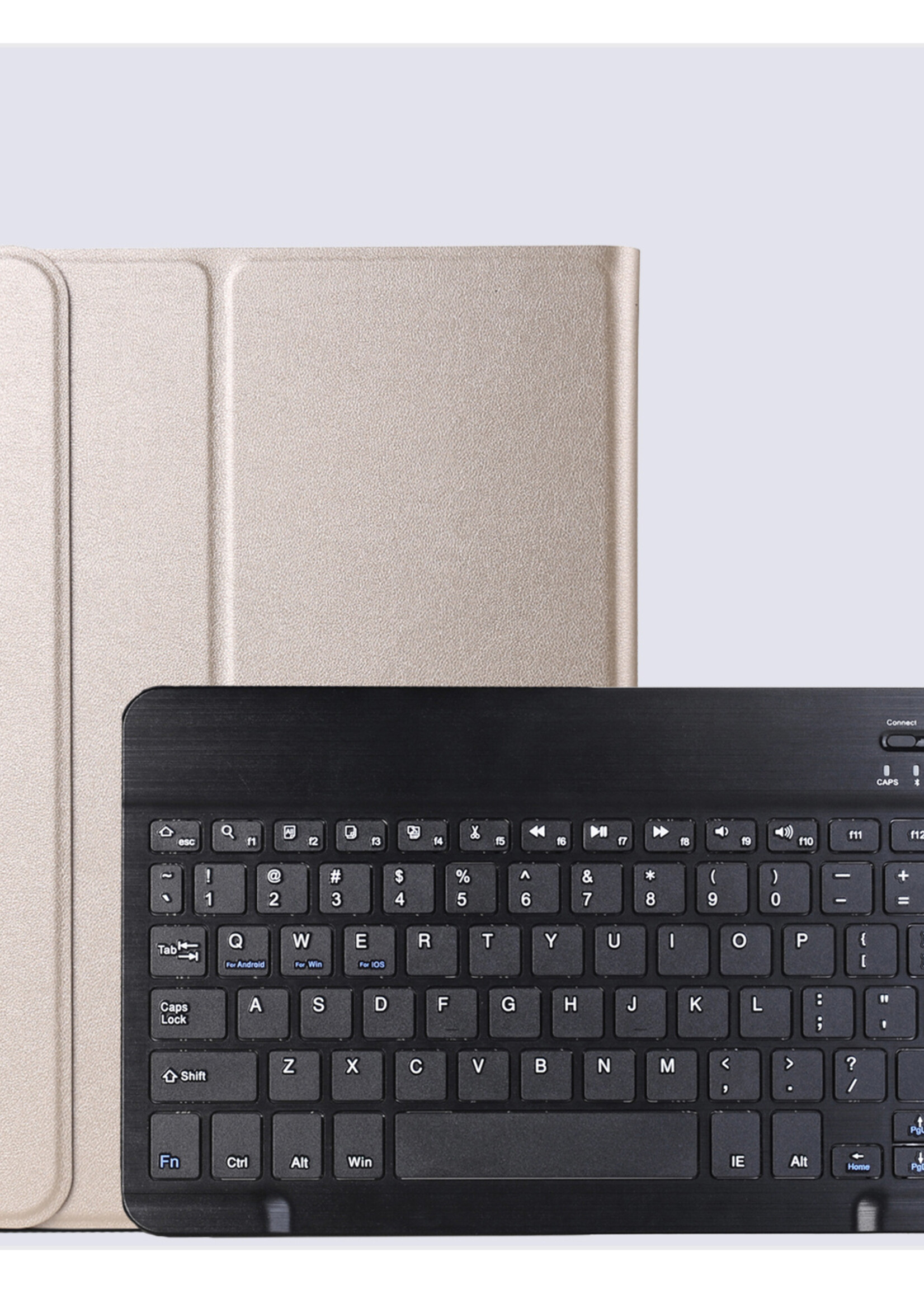 BTH Hoes Geschikt voor Samsung Galaxy Tab A9 Hoes Toetsenbord Hoesje Keyboard Case Cover - Hoesje Geschikt voor Samsung Tab A9 Hoes Toetsenbord Case - Goud