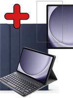 BTH BTH Samsung Galaxy Tab A9 Toetsenbordhoes Met Screenprotector - Donkerblauw