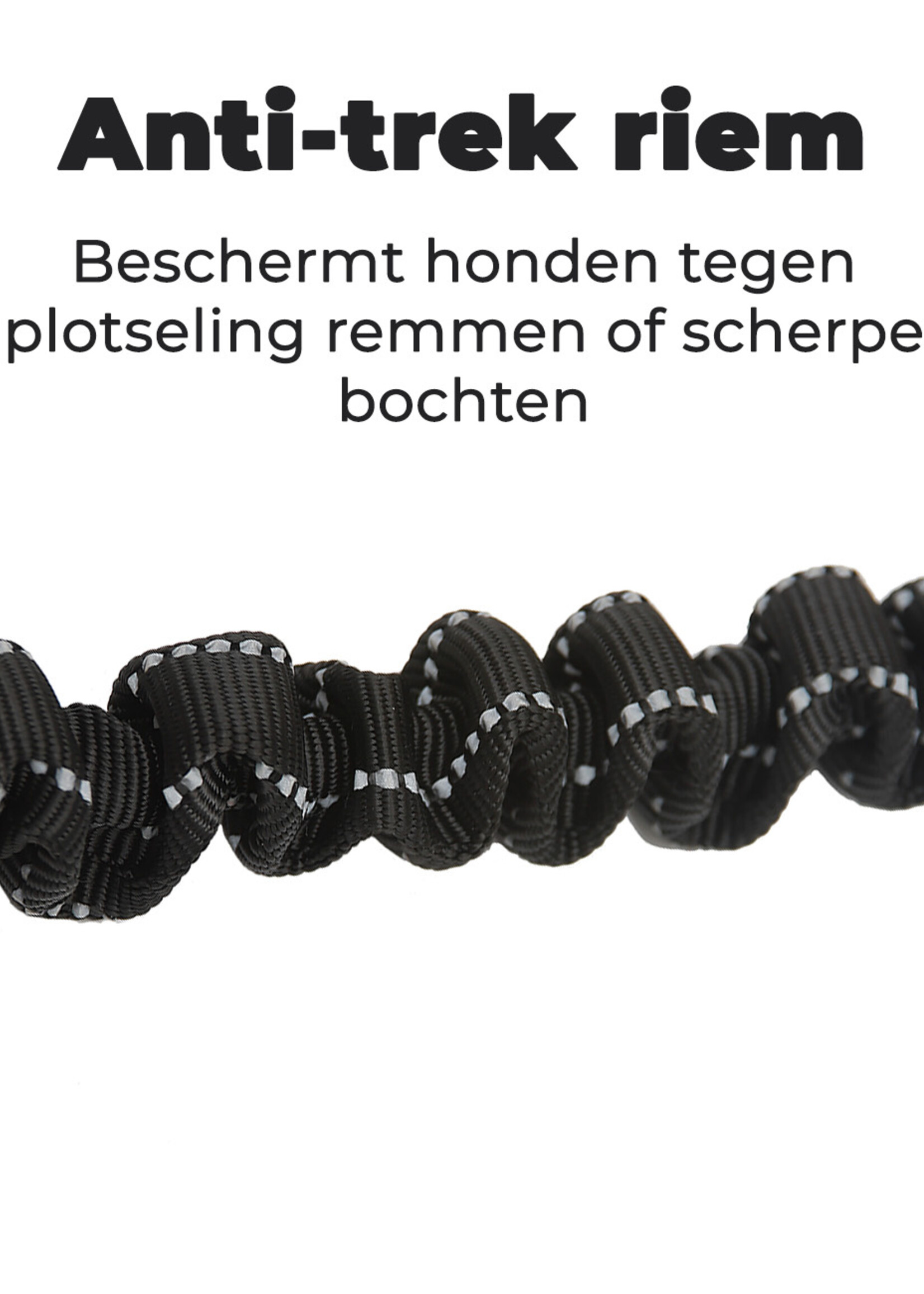 BTH Hondengordel Autogordel Hond Hondenriem Auto Flexibel Met Kliksysteem en Haak - Luxe Hondenriem Autogordel - Zwart