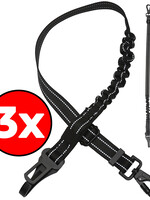 BTH BTH Hondenriem Flexibel - Zwart - 3 PACK