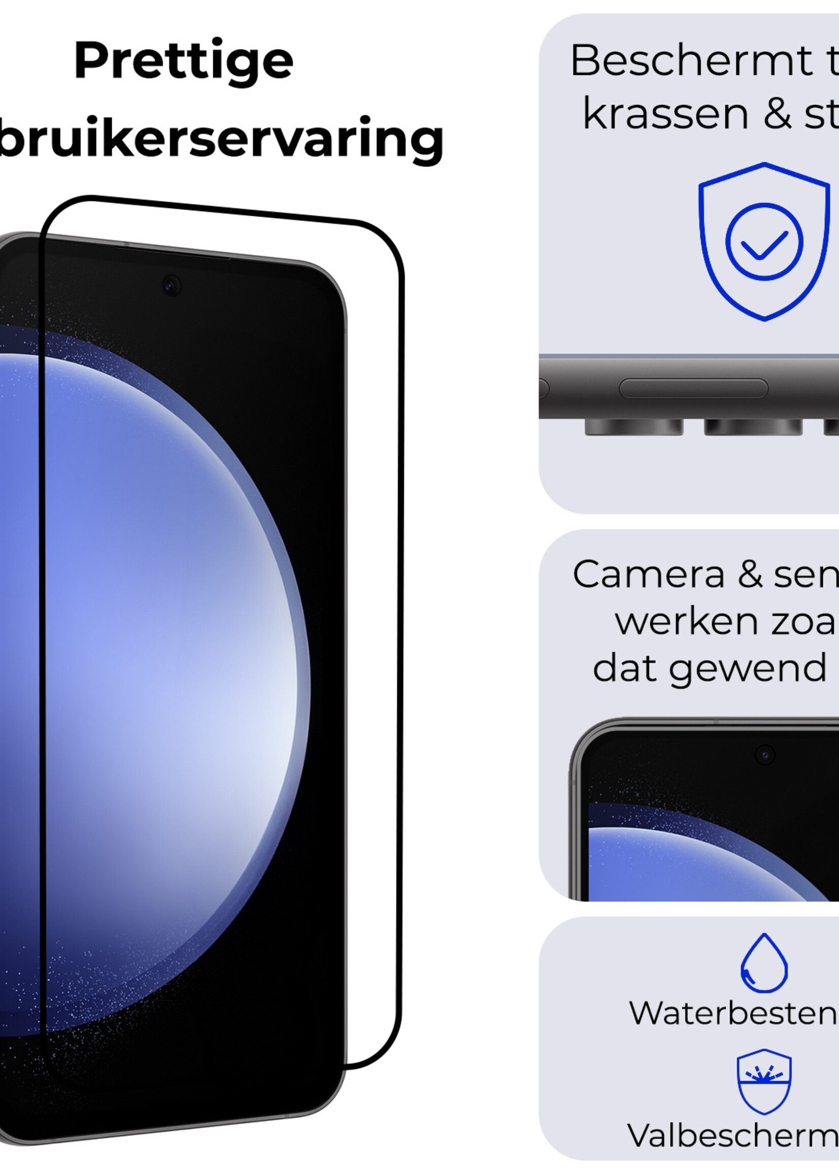 BTH Screenprotector Geschikt voor Samsung S23 FE Screenprotector Glas Gehard Tempered Glass Full Cover - Screenprotector Geschikt voor Samsung Galaxy S23 FE Screen Protector Screen Cover - 2 PACK