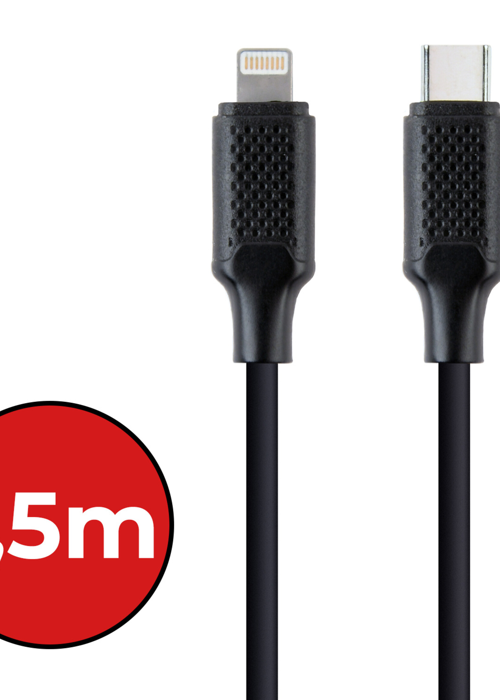BTH USB-C Kabels Oplaadkabel Datakabel USB C Kabel Geschikt voor iPhone Lightning - Geschikt voor USB C naar Lightning USB C Oplader - 1.5 meter - Zwart