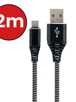 BTH BTH USB-A naar USB-C kabel - 2 meter - Zwart/Wit