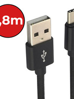 BTH BTH USB-A naar USB-C kabel - 1.8 meter - Zwart