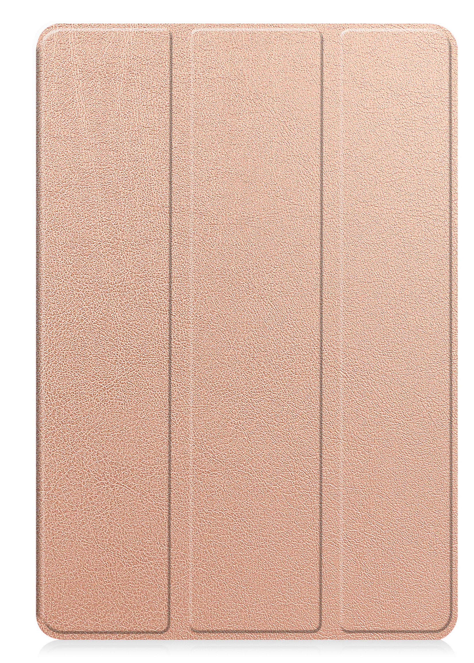 BTH Hoes Geschikt voor Samsung Galaxy Tab S9 FE Hoes Book Case Hoesje Trifold Cover Met Uitsparing Geschikt voor S Pen - Hoesje Geschikt voor Samsung Tab S9 FE Hoesje Bookcase - Rosé goud