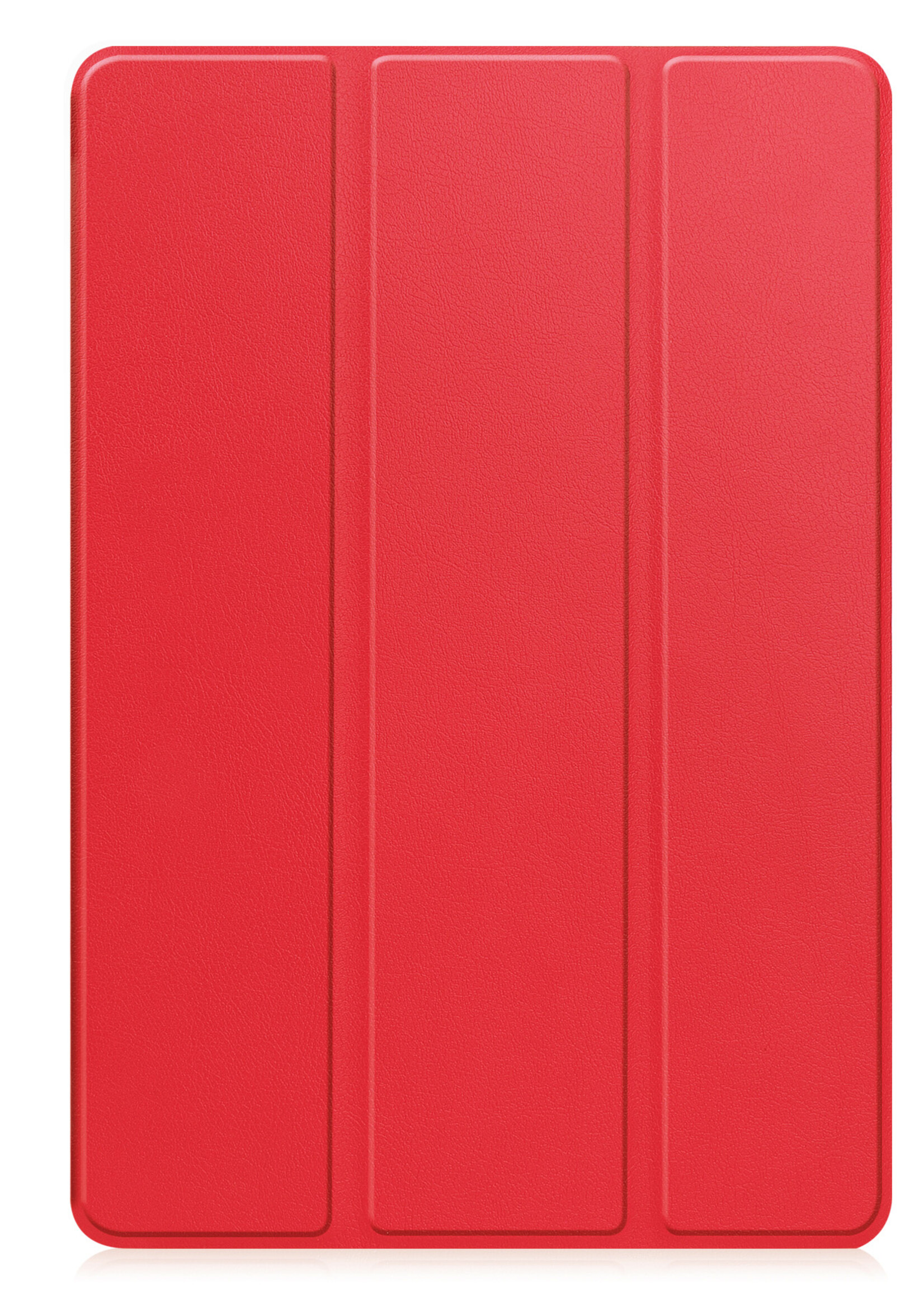 BTH Hoes Geschikt voor Samsung Galaxy Tab S9 FE Hoes Book Case Hoesje Trifold Cover Met Uitsparing Geschikt voor S Pen - Hoesje Geschikt voor Samsung Tab S9 FE Hoesje Bookcase - Rood