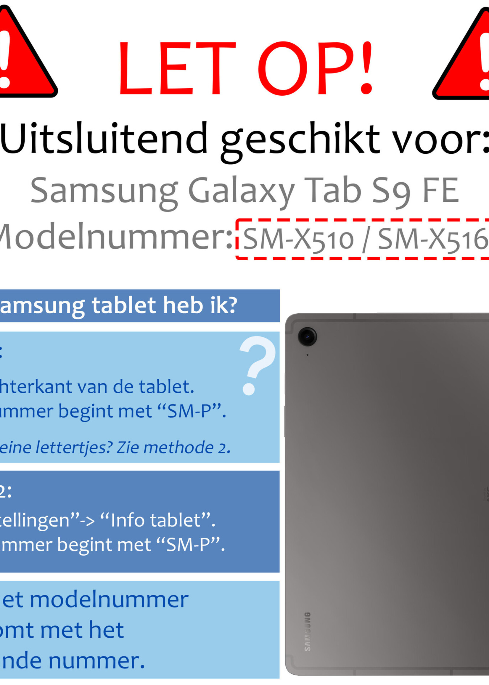 BTH Hoes Geschikt voor Samsung Galaxy Tab S9 FE Hoes Book Case Hoesje Trifold Cover Met Uitsparing Geschikt voor S Pen Met Screenprotector - Hoesje Geschikt voor Samsung Tab S9 FE Hoesje Bookcase - Grijs