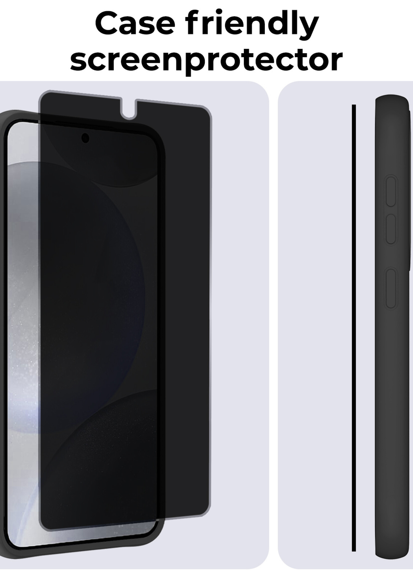 BTH Screenprotector Geschikt voor Samsung S24 Plus Screenprotector Privacy Glas Gehard Full Cover - Screenprotector Geschikt voor Samsung Galaxy S24 Plus Screenprotector Privacy Tempered Glass - 3 PACK