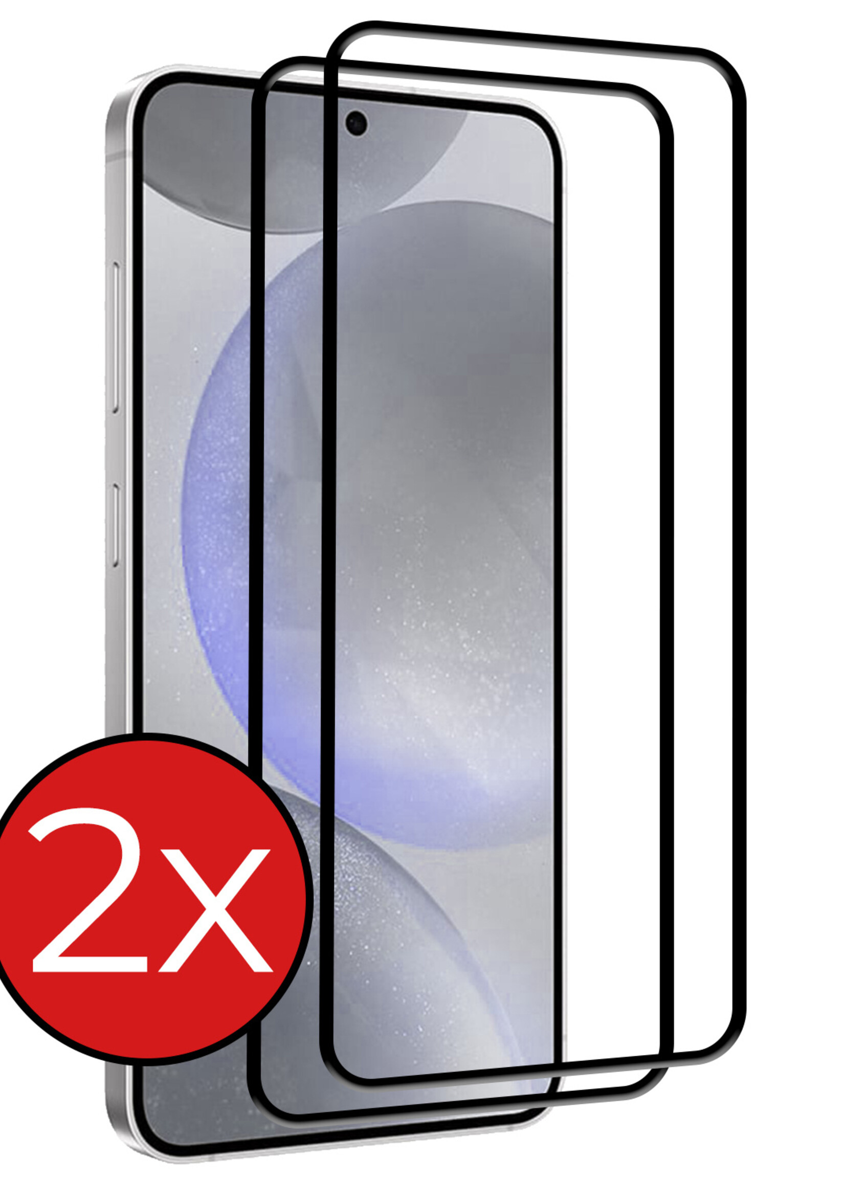 BTH Screenprotector Geschikt voor Samsung S24 Screenprotector Glas Gehard Tempered Glass Full Cover - Screenprotector Geschikt voor Samsung Galaxy S24 Screen Protector Screen Cover - 2 PACK