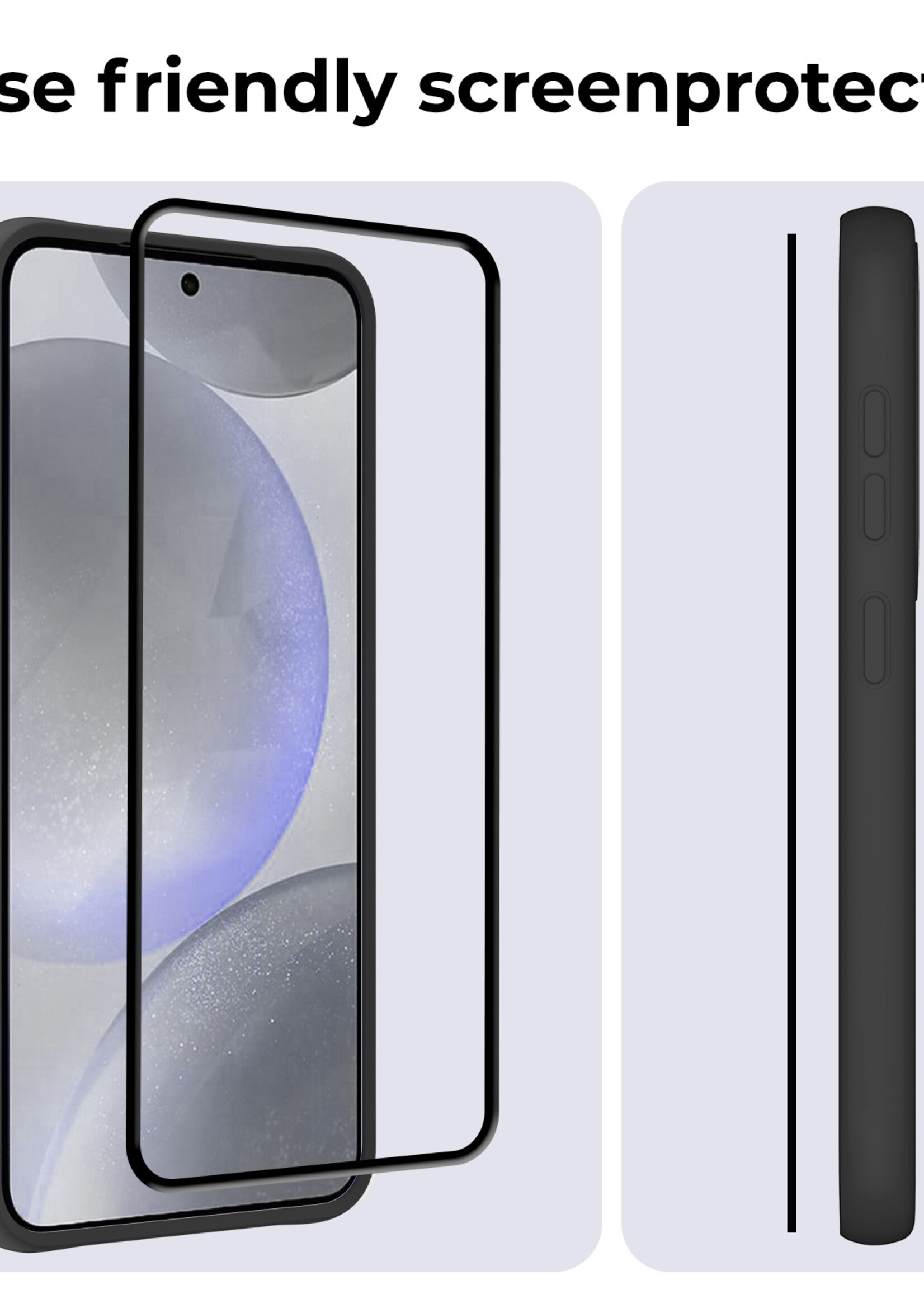 BTH Screenprotector Geschikt voor Samsung S24 Screenprotector Glas Gehard Tempered Glass Full Cover - Screenprotector Geschikt voor Samsung Galaxy S24 Screen Protector Screen Cover - 2 PACK