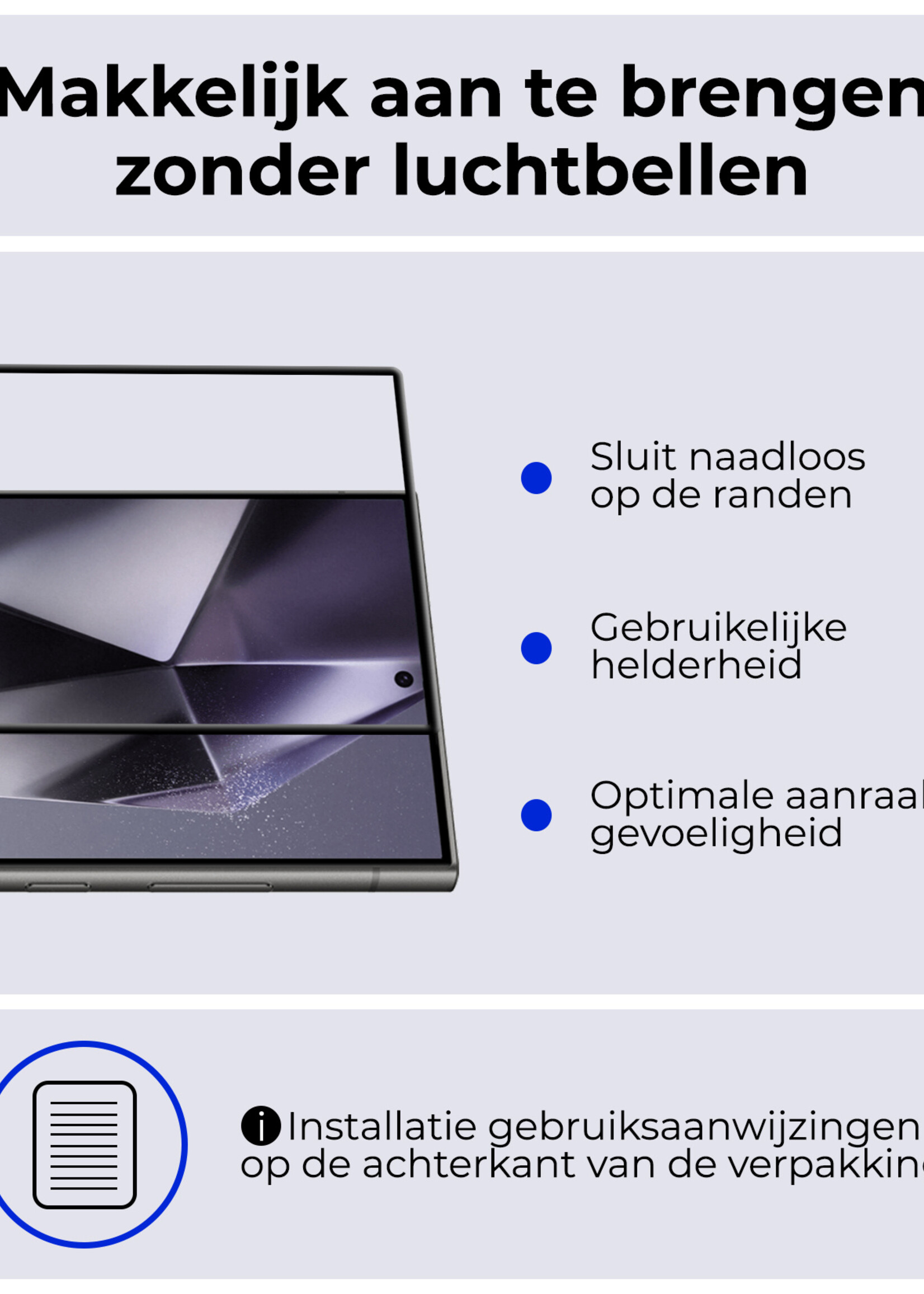 BTH Screenprotector Geschikt voor Samsung S24 Ultra Screenprotector Glas Gehard Tempered Glass Full Cover - Screenprotector Geschikt voor Samsung Galaxy S24 Ultra Screen Protector Screen Cover