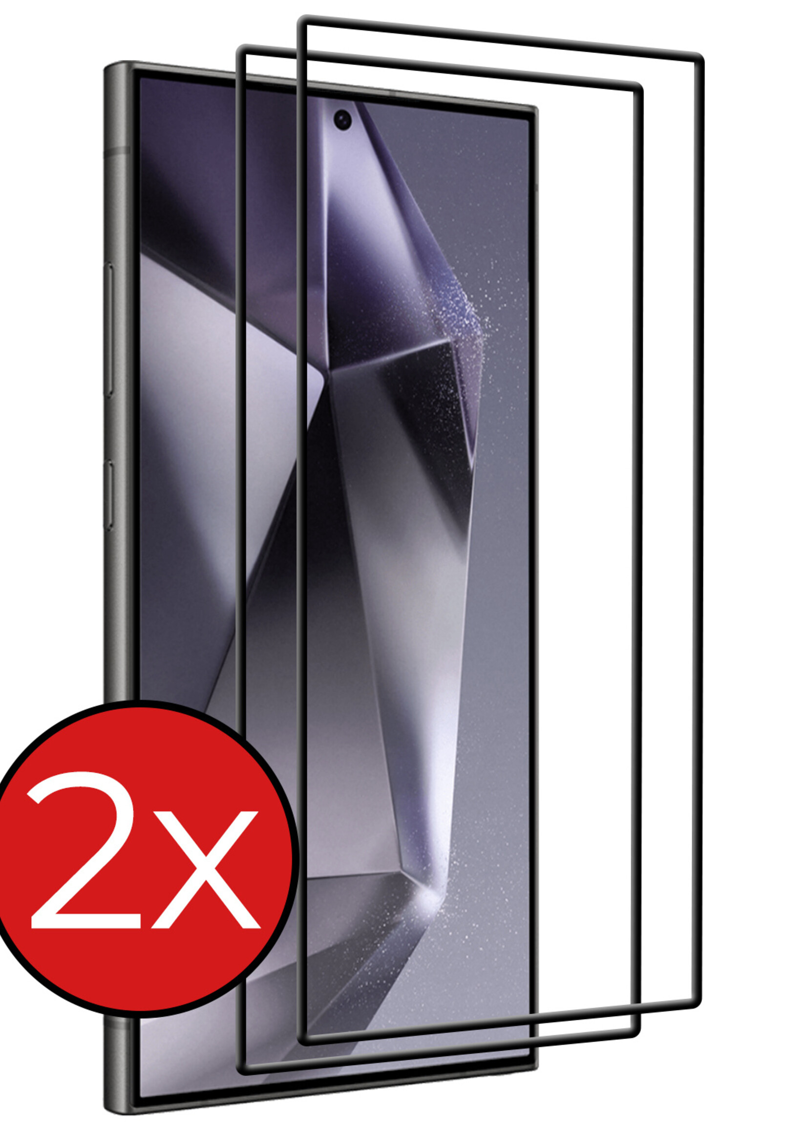 BTH Screenprotector Geschikt voor Samsung S24 Ultra Screenprotector Glas Gehard Tempered Glass Full Cover - Screenprotector Geschikt voor Samsung Galaxy S24 Ultra Screen Protector Screen Cover - 2 PACK