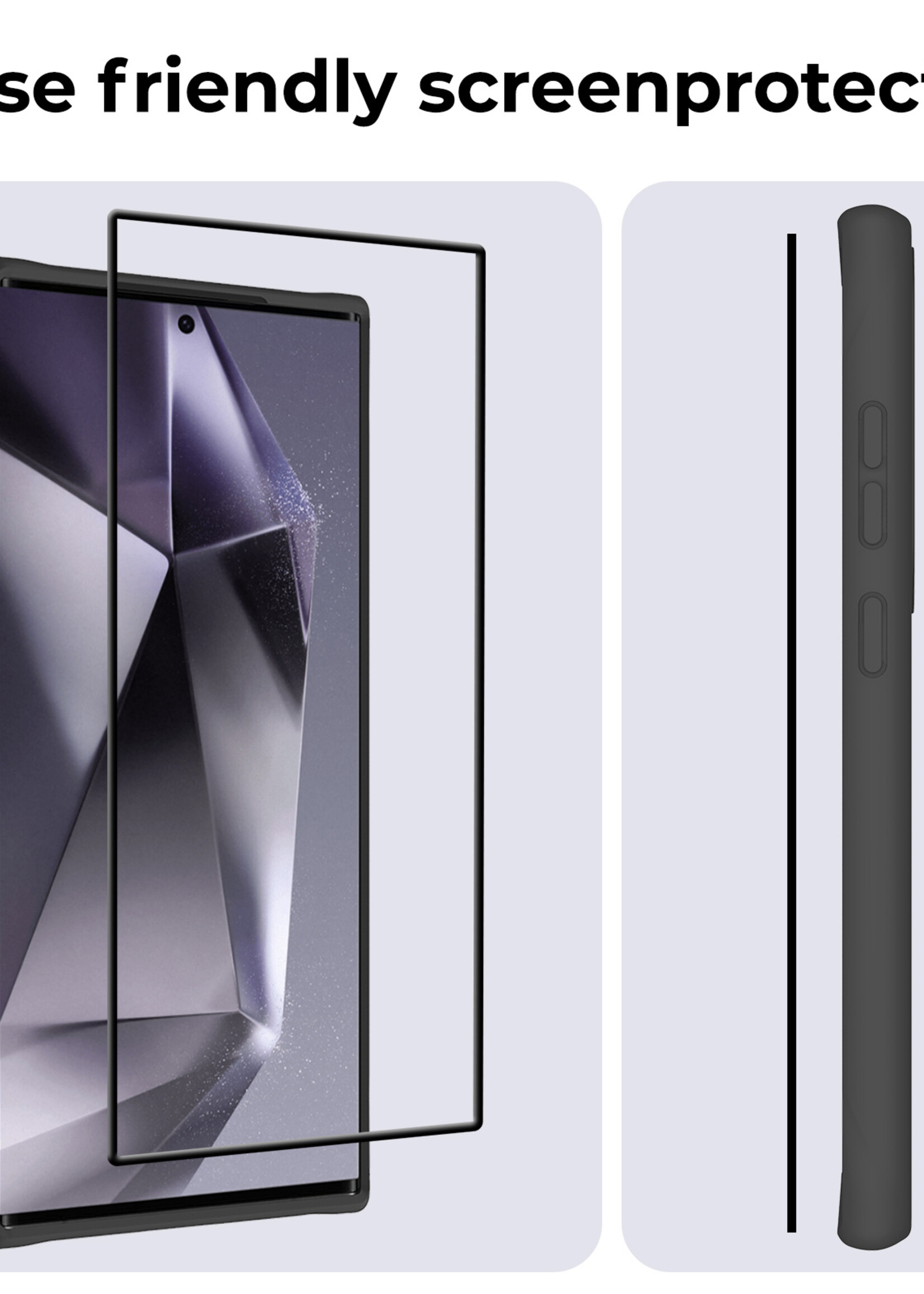 BTH Screenprotector Geschikt voor Samsung S24 Ultra Screenprotector Glas Gehard Tempered Glass Full Cover - Screenprotector Geschikt voor Samsung Galaxy S24 Ultra Screen Protector Screen Cover - 3 PACK