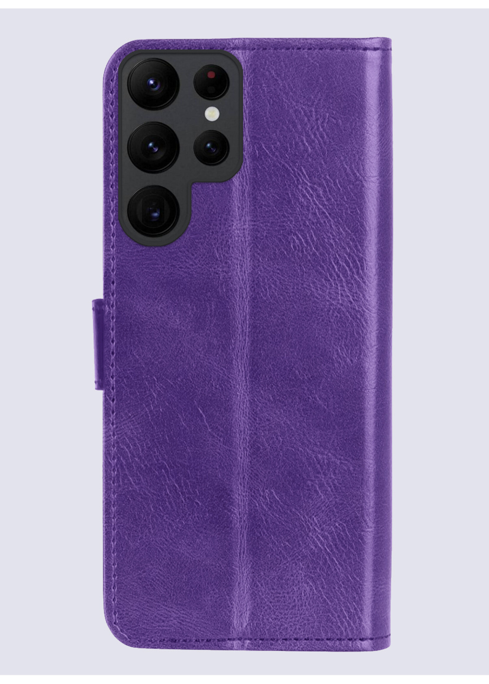 BTH Hoesje Geschikt voor Samsung S24 Ultra Hoesje Book Case Hoes Portemonnee Cover Walletcase - Hoes Geschikt voor Samsung Galaxy S24 Ultra Hoes Bookcase Hoesje - Paars