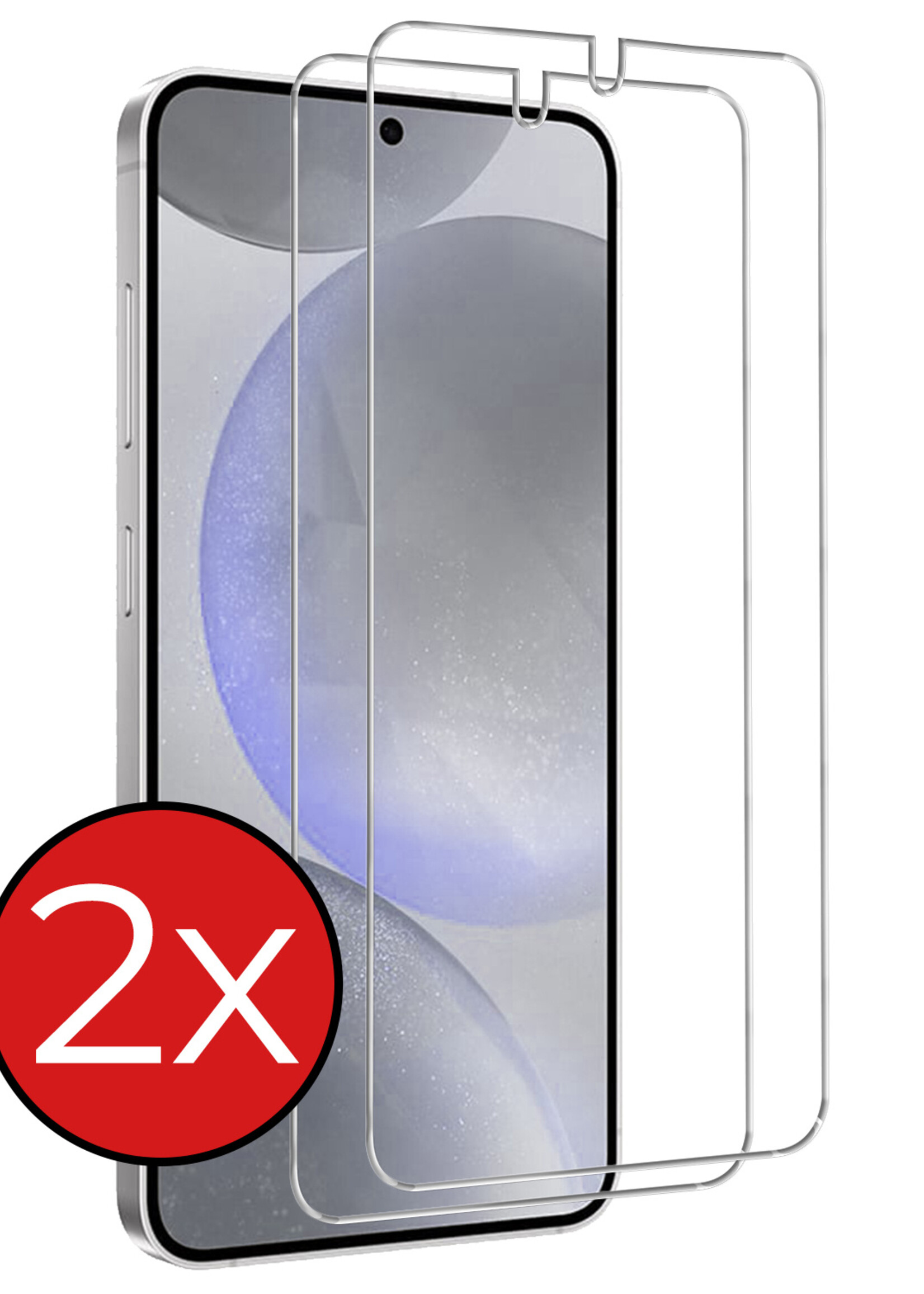 BTH Screenprotector Geschikt voor Samsung S24 Screenprotector Glas Gehard Tempered Glass - Screenprotector Geschikt voor Samsung Galaxy S24 Screen Protector Screen Cover - 2 PACK