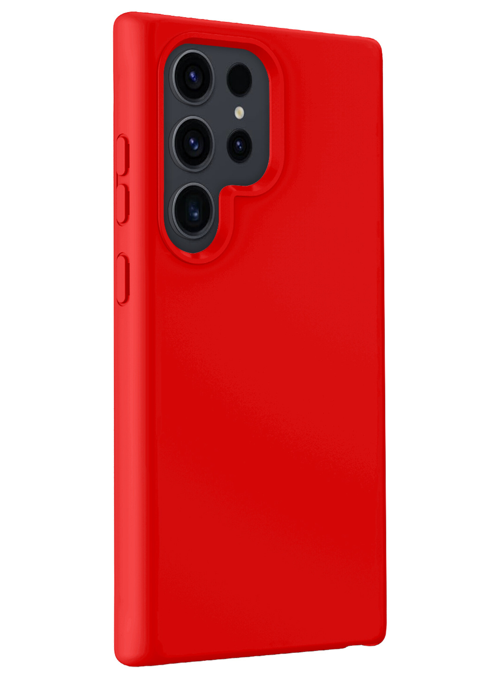 BTH Hoesje Geschikt voor Samsung S24 Ultra Hoesje Siliconen Case Hoes - Hoes Geschikt voor Samsung Galaxy S24 Ultra Hoes Cover Case - Rood
