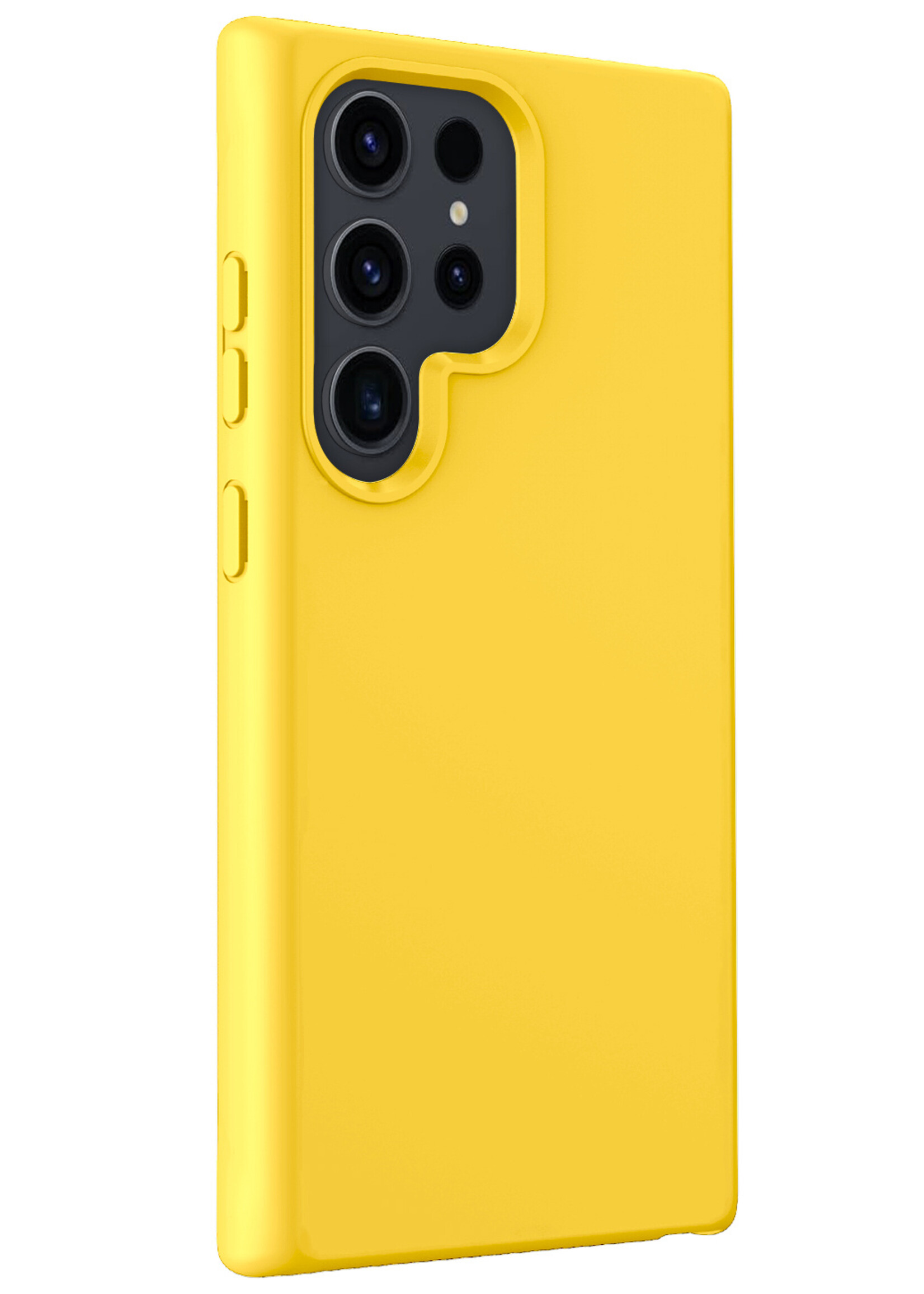 BTH Hoesje Geschikt voor Samsung S24 Ultra Hoesje Siliconen Case Hoes - Hoes Geschikt voor Samsung Galaxy S24 Ultra Hoes Cover Case - Geel