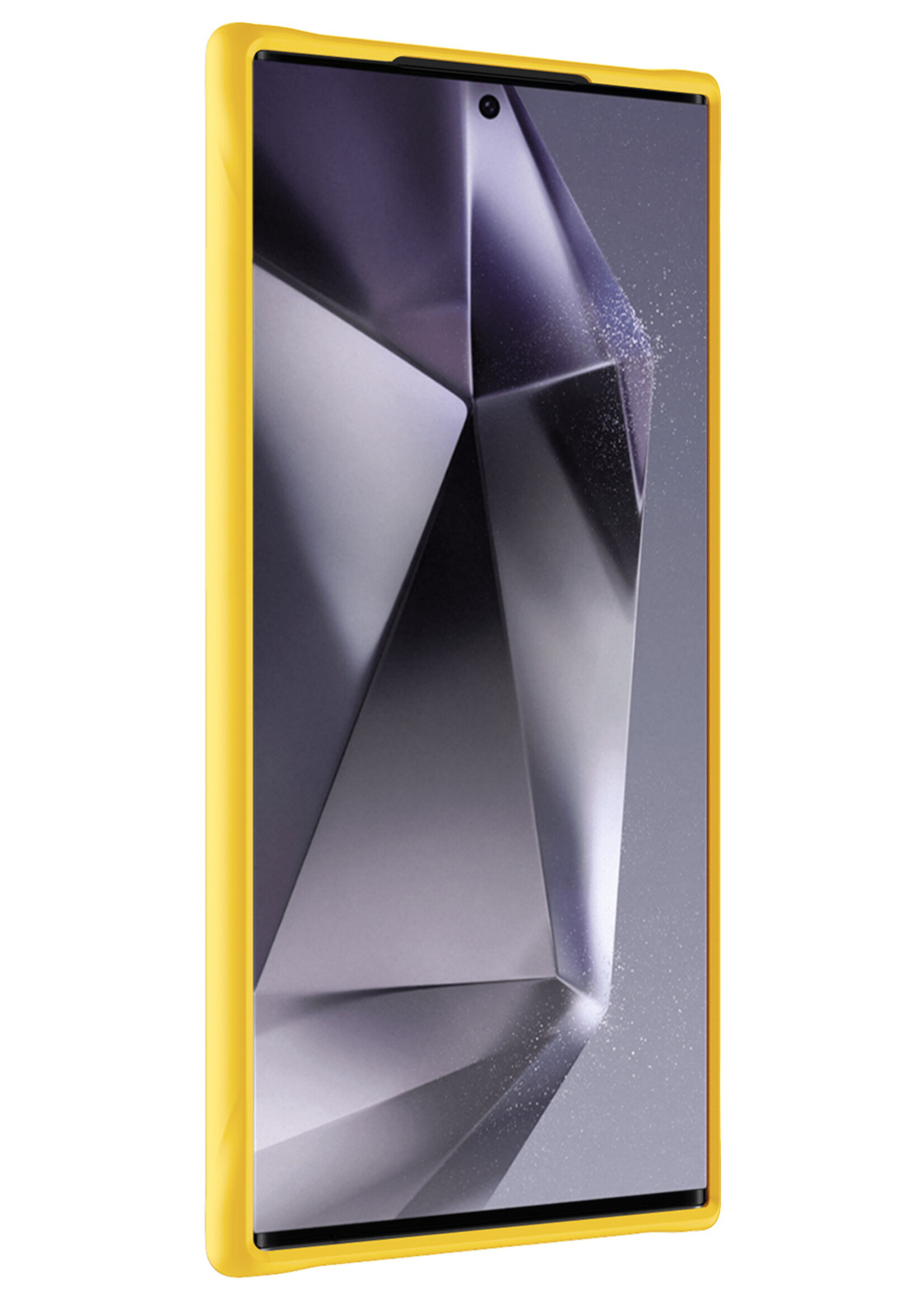 BTH Hoesje Geschikt voor Samsung S24 Ultra Hoesje Siliconen Case Hoes - Hoes Geschikt voor Samsung Galaxy S24 Ultra Hoes Cover Case - Geel