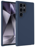 BTH BTH Samsung Galaxy S24 Ultra Hoesje Siliconen - Donkerblauw