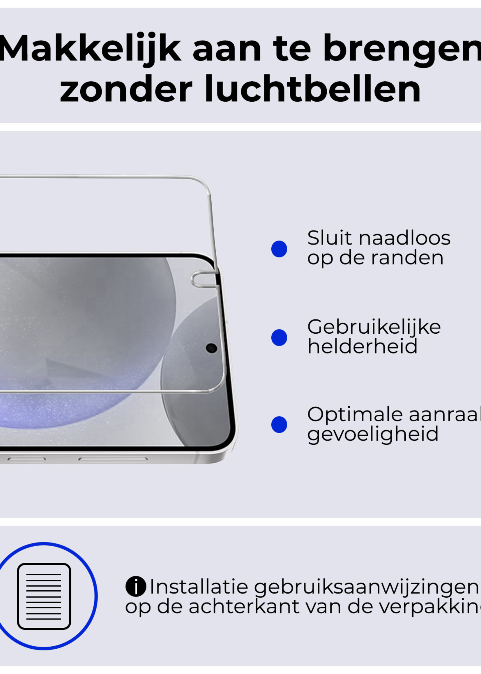 BTH Screenprotector Geschikt voor Samsung S24 Plus Screenprotector Glas Gehard Tempered Glass - Screenprotector Geschikt voor Samsung Galaxy S24 Plus Screen Protector Screen Cover