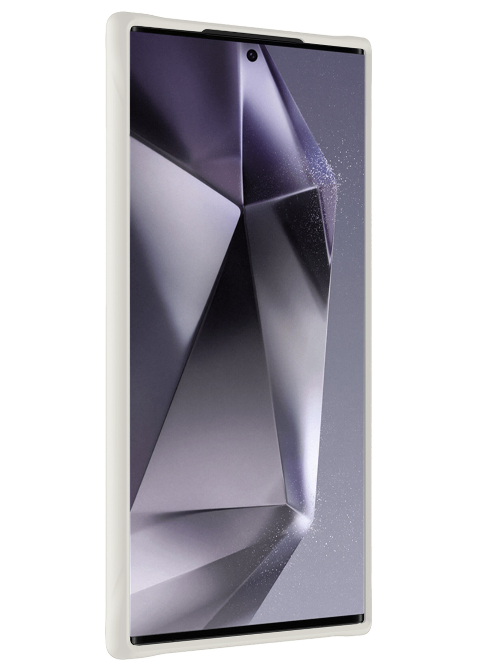 BTH Hoesje Geschikt voor Samsung S24 Ultra Hoesje Siliconen Case Hoes - Hoes Geschikt voor Samsung Galaxy S24 Ultra Hoes Cover Case - Wit - 2 PACK