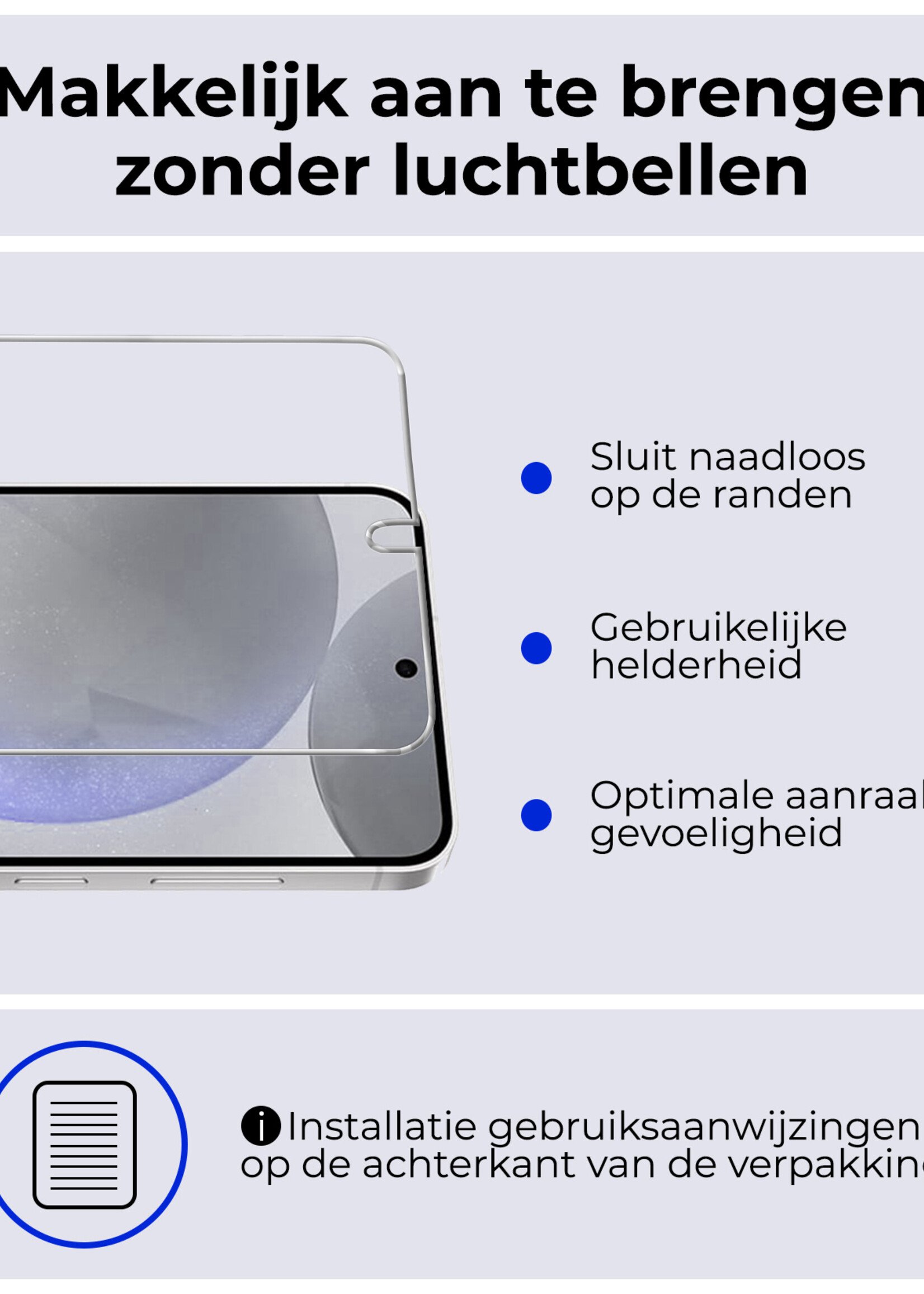 BTH Screenprotector Geschikt voor Samsung S24 Plus Screenprotector Glas Gehard Tempered Glass - Screenprotector Geschikt voor Samsung Galaxy S24 Plus Screen Protector Screen Cover - 3 PACK