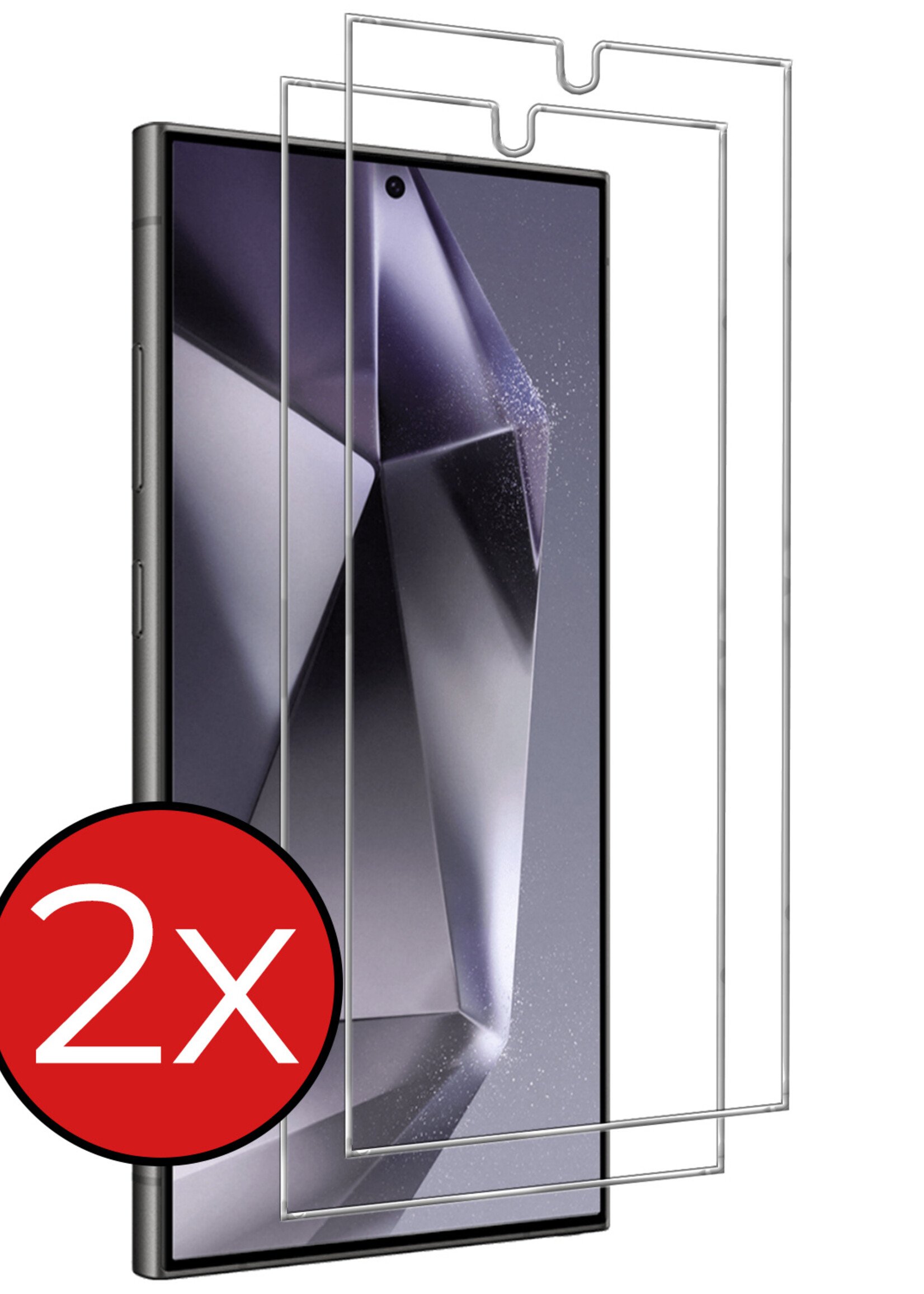 BTH Screenprotector Geschikt voor Samsung S24 Ultra Screenprotector Glas Gehard Tempered Glass - Screenprotector Geschikt voor Samsung Galaxy S24 Ultra Screen Protector Screen Cover - 2 PACK
