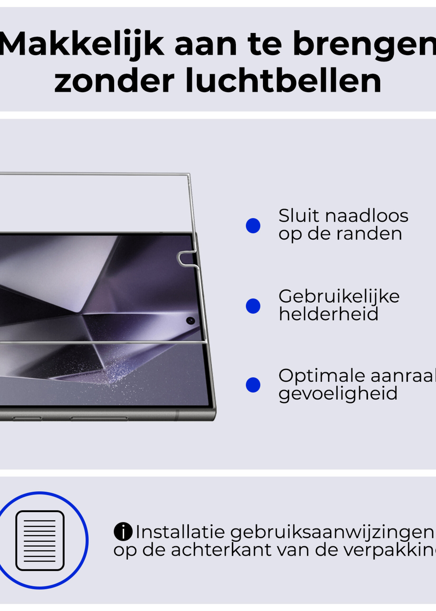 BTH Screenprotector Geschikt voor Samsung S24 Ultra Screenprotector Glas Gehard Tempered Glass - Screenprotector Geschikt voor Samsung Galaxy S24 Ultra Screen Protector Screen Cover - 2 PACK