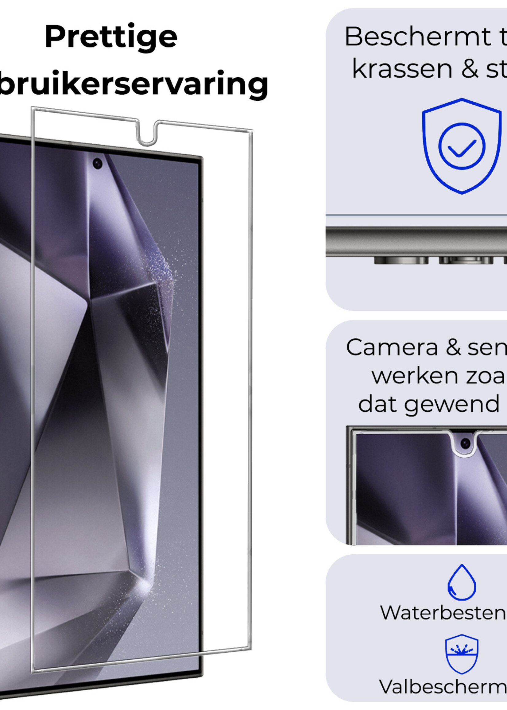 BTH Screenprotector Geschikt voor Samsung S24 Ultra Screenprotector Glas Gehard Tempered Glass - Screenprotector Geschikt voor Samsung Galaxy S24 Ultra Screen Protector Screen Cover - 2 PACK